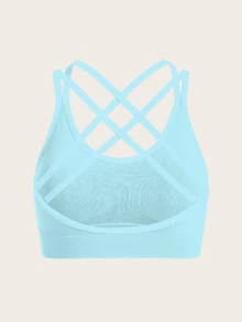 SHEIN Sports Women Sports Bras - Baby Blue - View 5