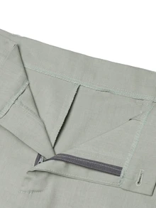 Manfinity Bizformal Men's Solid Color Notch Lapel Single-Breasted Long Sleeve Jacket And Long Pants Casual Commute Suit Set, Ceremony, Formal - Green - View 7