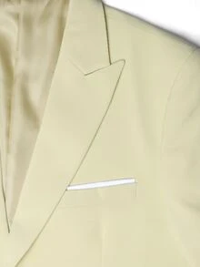 Manfinity Bizformal Men's Business Commute Yellow Suit Jacket And Pants Set, Ceremony, Formal - Light Yellow - View 7