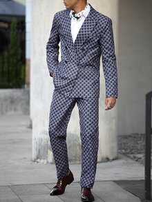 Manfinity Bizformal Conjunto de traje de moda para hombre - Gris - Ver 5