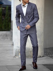 Manfinity Bizformal Conjunto de traje de moda para hombre - Gris - Ver 8