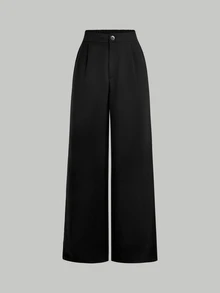 SHEIN MOD Black & White Tube Top 2 In 1 Shirt & Suit Pants Set - Black and White - View 11