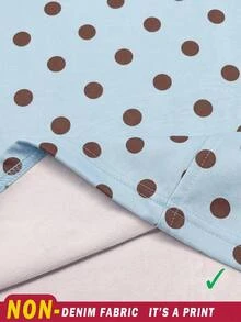 Muchica Brown And Blue Polka Dot Polka Dot Sports Colorblock Striped Print Casual 2000s Minimalist Pattern Round Neck Long Sleeve Loose Fit Top Summer Autumn - Multicolor - View 7
