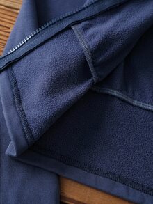 SHEIN EZwear Women's Casual Versatile Fitted Zip-Up Sweatshirt For Home And Autumn/Winter - Dusty Blue - View 9