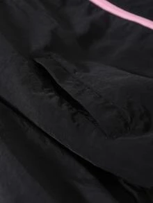 SHEIN Tween Girls Fall Style Black Tops Zipper Jacket Wide Leg Pants 2Packs Outfits Pink Bow Graphic Autumn Winter Active Tracksuit - Black - View 7