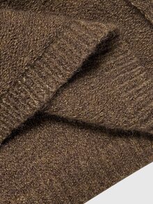 SHEIN MOD Shades Of Brown Cable Knit Textured Loose Fit Pants Lounge Autumn Casual - Brown - View 10