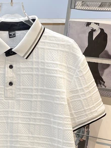 OldRiff Men's Casual Commuter Patch-Up Half Placket Polo Shirt Polo Shirt For Men - White - View 6