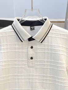 OldRiff Men's Casual Commuter Patch-Up Half Placket Polo Shirt Polo Shirt For Men - White - View 5
