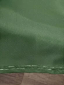 OldRiff Loose Fit Men's Letter Graphic Contrast Collar Polo Shirt - Green - View 6