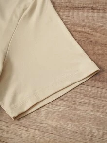 OldRiff Kaos Lengan Pendek Kasual Pria dengan Cetakan Huruf, Musim Panas - Khaki - View 6