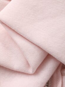 Livesso Women's Minimalist Solid Color Zip-Up Sweatshirt, Autumn Jacket Hoodies - Pink - View 12