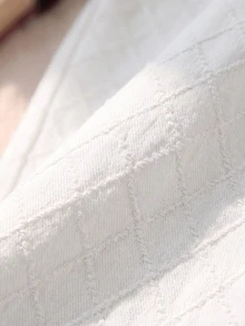 SHEIN 女童新款休閒時尚舒適水洗柔軟鑽紋白色牛仔寬鬆長褲 西式白色長褲 - 白色 - 查看 5