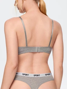 Bonmuse 3/5pcs Black & White Contrast Color Seamless Pure Cotton Comfortable Sports Thong - Multicolor - View 6