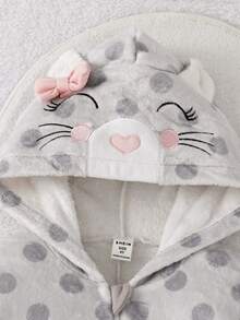 Girls' Cute Hooded Circle Pattern Design Autumn/Winter Pajamas, Soft Skin-Friendly Fabric, Comfortable Home Wear For Young Girl, Promoting Healthy Growth And Sleep - Multicolor - View 5