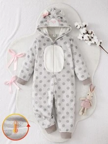 Girls' Cute Hooded Circle Pattern Design Autumn/Winter Pajamas, Soft Skin-Friendly Fabric, Comfortable Home Wear For Young Girl, Promoting Healthy Growth And Sleep - Multicolor - View 4