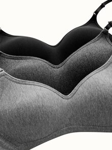 Bonmuse 3pcs/Set Women Comfortable Sleep Soft Cup Wireless Bras, Multiple Colors, Breathable - Multicolor - View 9