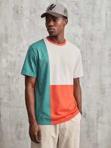 OldRiff Men's Round Neck Short Sleeve T-Shirt, Fashionable For Summer - Multicolor - View 1