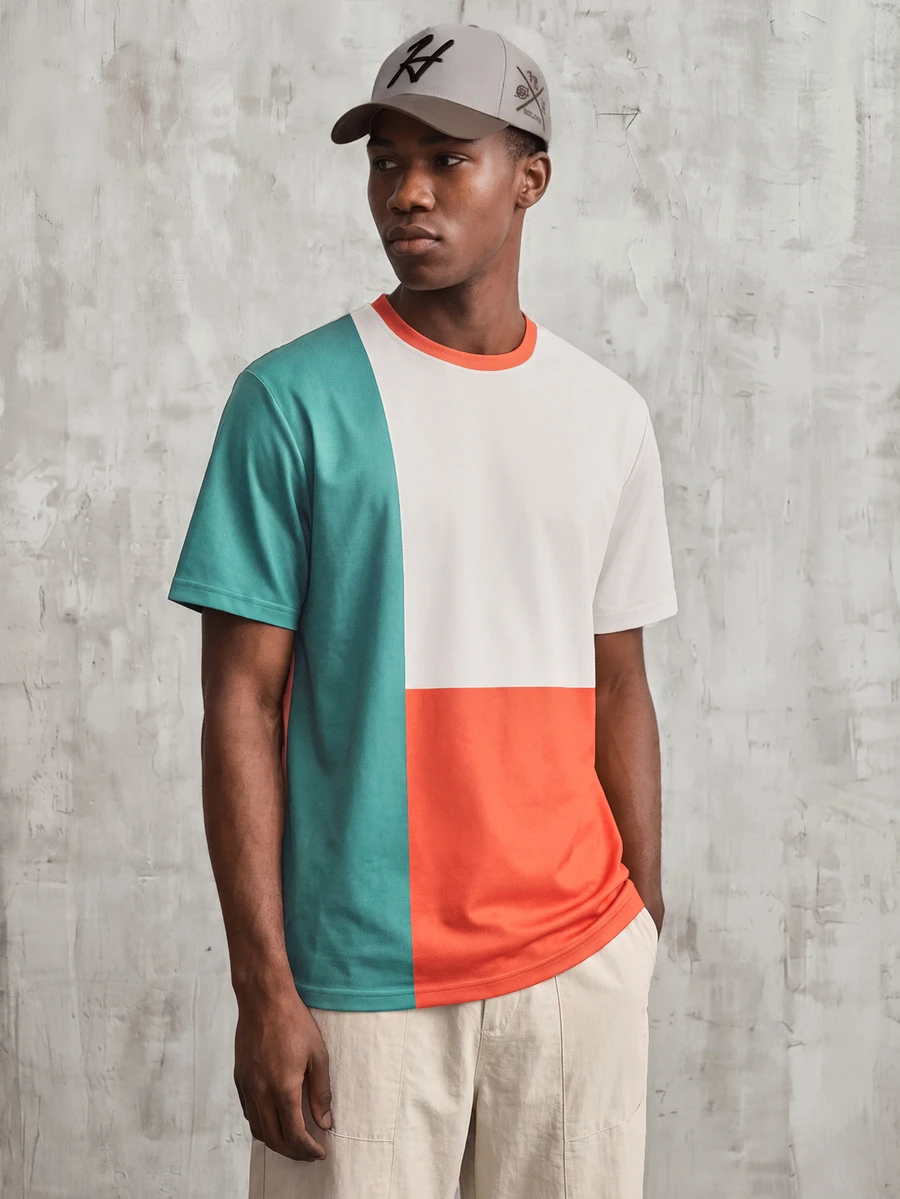 OldRiff Men's Round Neck Short Sleeve T-Shirt, Fashionable For Summer - Multicolor - View 1