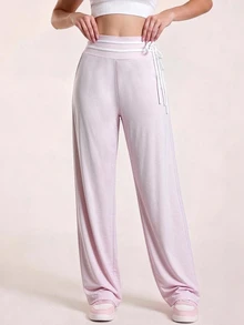 Sovereign Charm Sovereign Charm Women's Colorblock Casual Versatile Daily Travel Sports Long Pants - Pink - View 1