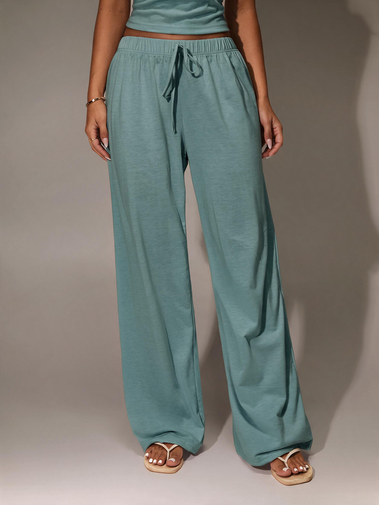 Avantive Women's Vacation Solid Color Camisole And Pants Casual Suit,Vacation Outfits Women,Summer Outfits For Women - Mint Green - View 5