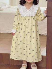 SHEIN 女童毛絨保暖內裡加厚居家服 愛心印花 - 彩色 - 查看 1