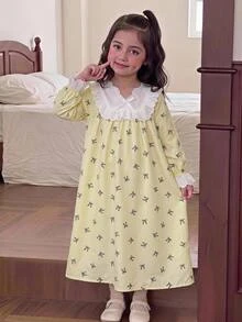 SHEIN 女童毛絨保暖內裡加厚居家服 愛心印花 - 彩色 - 查看 2