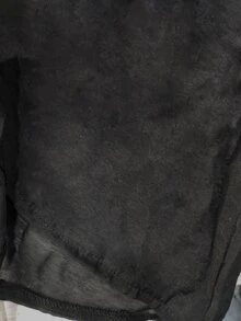 SHEIN Franclia 女款通勤學院風極簡時尚百搭黑色半透性感西裝領上衣，不對稱下擺側綁帶長袖襯衫，基礎款，適合夏季度假穿著、社交場合、辦公室穿著、工作服、女性度假、萬聖節、春節、海灘度假、戶外活動、女孩聚會、居家、購物、休閒娛樂 - 黑色 - 查看 6