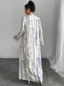 Yasveil Women's Floral Print Loose Dress, For Daily Wear & Vacation, Modest - Multicolor - View 2