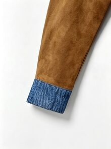 Linhara CURVE Blus Wanita Ukuran Besar Tenun Kasual Gaya Kantor Musim Gugur - Coffee Brown - View 5
