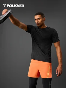 Acti Log Men's Casual Round Neck Short Sleeve Sports T-Shirt - Black - View 7