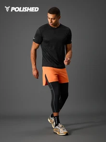 Acti Log Men's Casual Round Neck Short Sleeve Sports T-Shirt - Black - View 4
