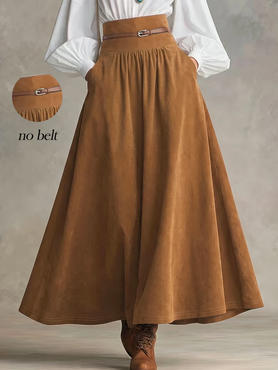 SHEIN Women's Solid Color Pleated Casual Versatile Everyday Skirt for ...