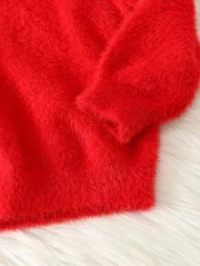SHEIN 嬰兒男孩嬰兒女孩秋冬休閒紅色嬰兒毛衣聖誕毛衣新年毛衣節日毛衣可愛毛衣 - 彩色 - 查看 5