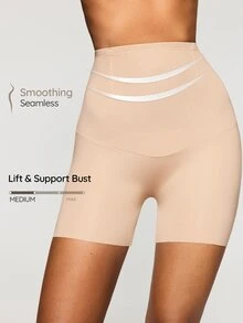 SHAPORA 1pc Women's Shapewear Bottom Tummy Control Boxer Briefs - Apricot - View 4
