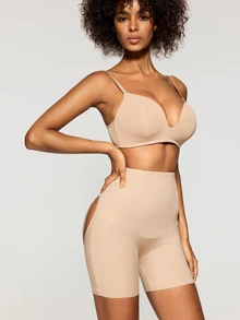 SHAPORA 1pc Women's Shapewear Bottom Tummy Control Boxer Briefs - Apricot - View 5