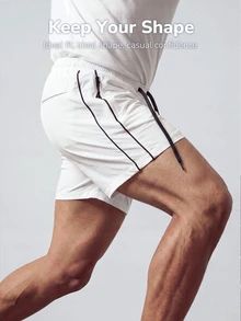 TekDrob Water Repellent And UV Protection Active Shorts With Contrast Details - White - View 5