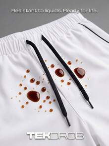 TekDrob Water Repellent And UV Protection Active Shorts With Contrast Details - White - View 3