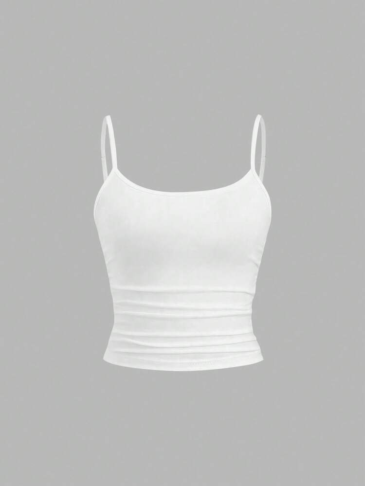 Sweetra Women's Fitted Camisole, Slim Fit, Layering Sleeveless Top Y2K - White - View 1