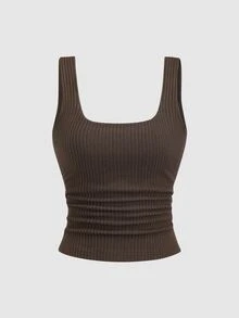 Sweetra 2 件套女士休闲圆领针织背心套装，杏色和咖啡棕色，秋季 - 彩色 - 查看 6