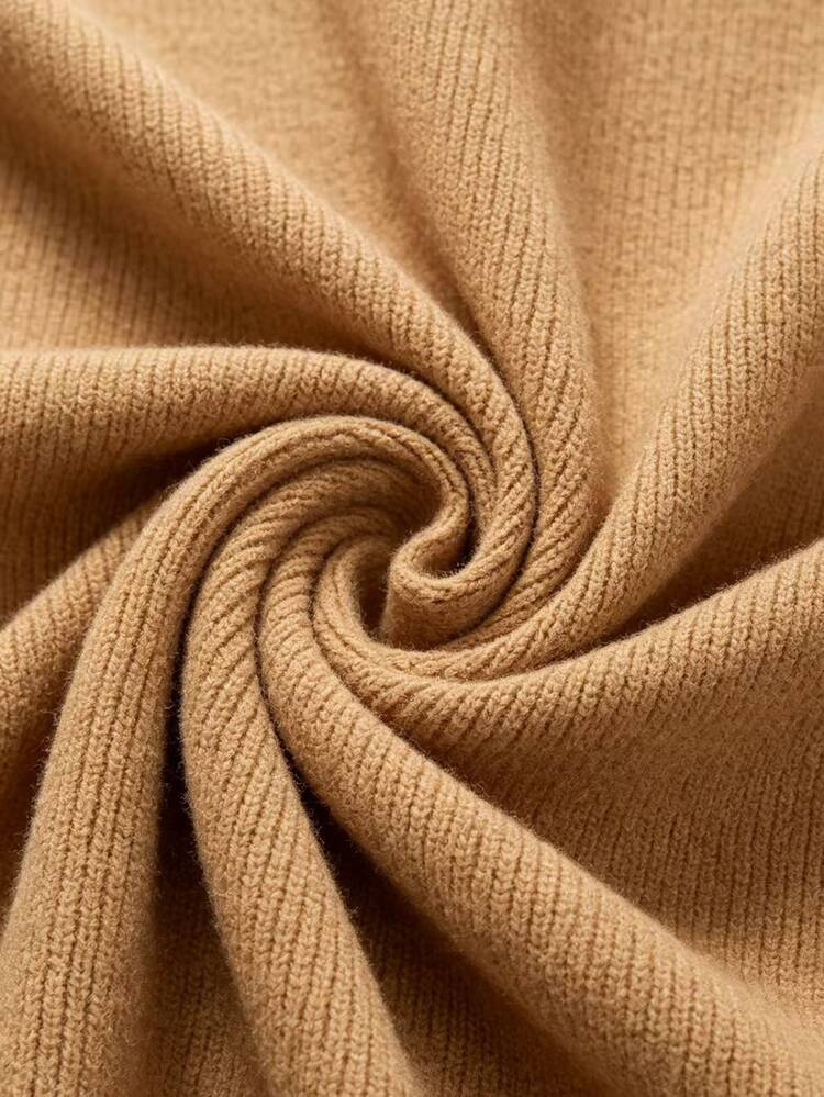 TaskSense Women's Vintage French Elegant Button Contrast Color Long Sleeve Sweater Office Work Black Fall Autumn - Apricot - View 7