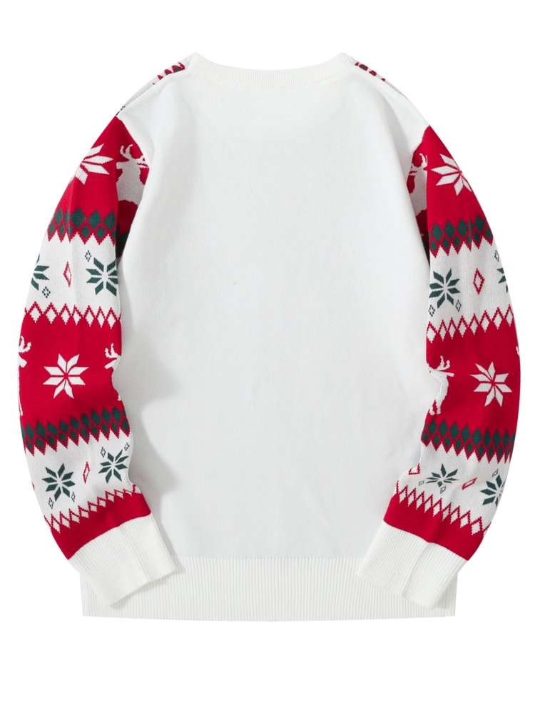 Manfinity Homme Men's Autumn/Winter Pullover Long Sleeve Crew Neck Knit Sweater With Christmas Elements,Cute Christmas Pullover Sweater , Fall/Winter - Multicolor - View 8