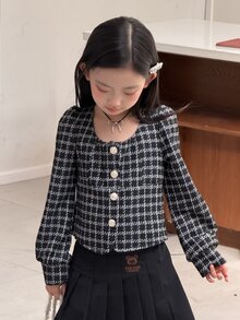Dazy Kids 翻領條紋寬鬆休閒青少年女孩襯衫 秋季 - 粉色 - 查看 3