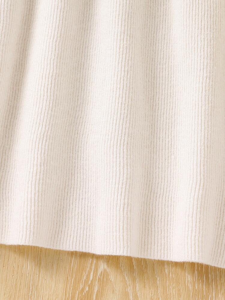 Souflis Souflis Young Girl' Sweater Dress, Stylish Lace‑Trim & Bow Knit Dress - Beige - View 4