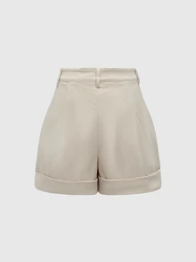 ROMWE Hippie Women's Vacation Casual Floral Embroidery Frayed Edge Shorts - Apricot - View 2