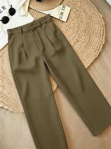 Resyla Women's Casual Commuter Outdoor Office Solid Color Pants Without Belt - Multicolor - View 5