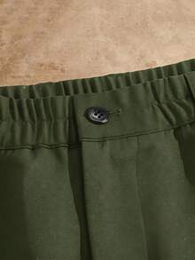 HIMLAND Men's Casual Versatile Solid Color Dress Pants - Dark Green - View 3