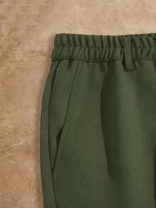 HIMLAND Men's Casual Versatile Solid Color Dress Pants - Dark Green - View 4