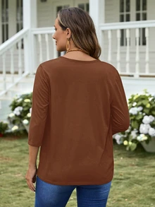 EMERY ROSE Women's Solid Color Casual Lightweight Cardigan In Autumn Everyday Travel Shades Of Brown Travel Everyday Travel Everyday - Brown - View 2