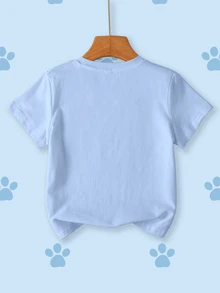 SHEIN | PAW Patrol Young Boy Letter Cartoon Print Casual Daily Short Sleeve T-Shirt - White - View 2