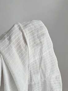 Elamini Women's White Long Sleeve Shirt, Elegant Styling, Versatile For Autumn/Winter Everyday Commute, Relaxed Fit With Textured Fabric - White - View 6